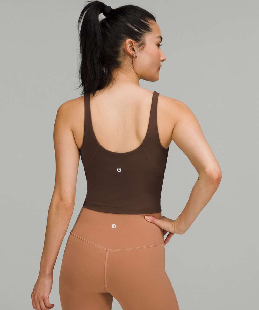 Lululemon Align Tank Top Java Brown Crop Workout Cami Built‎ In Bra Size 6 $68